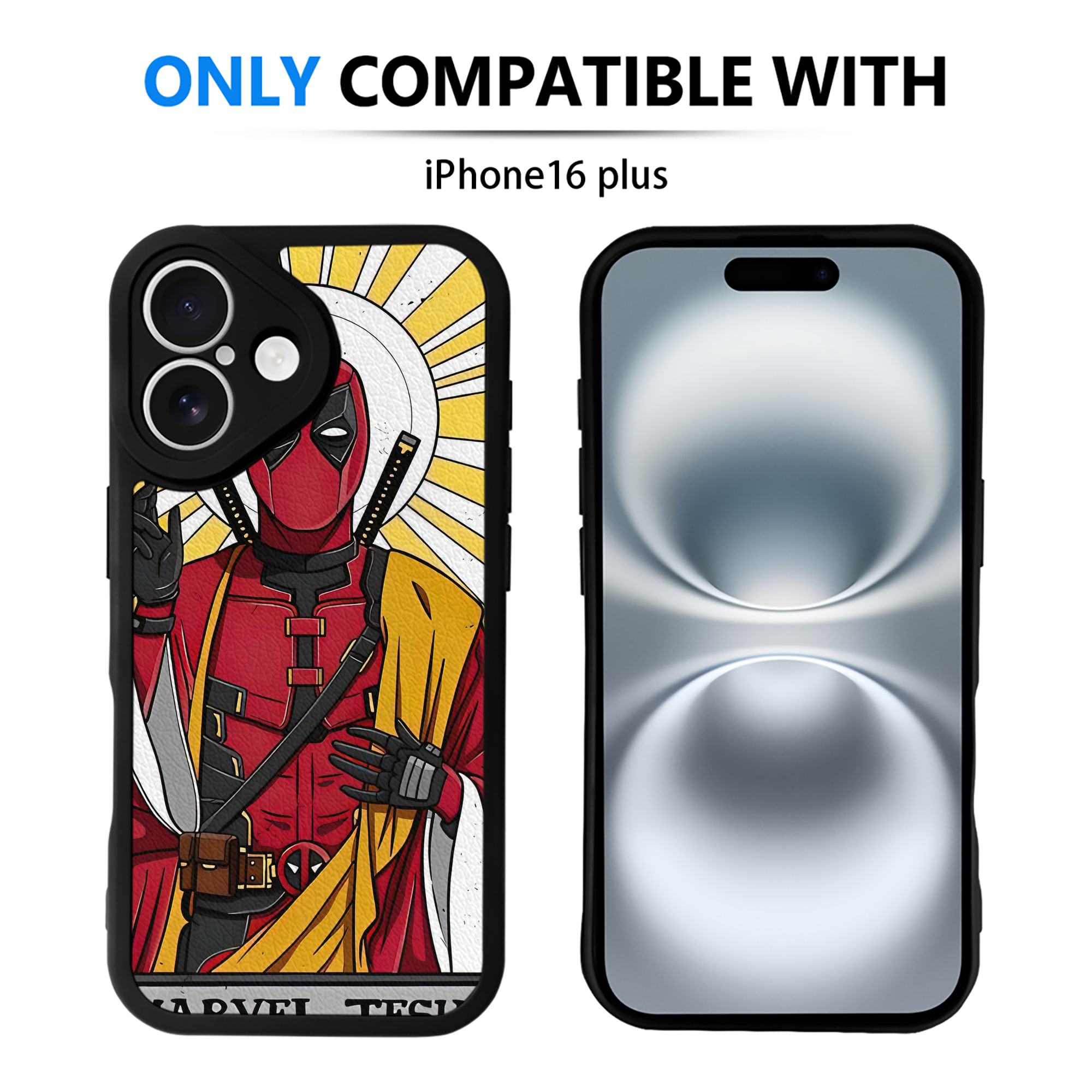 （画像用） Deadpool デッドプール 【iPhone 16シリーズ対応】シリコンスマホケース（レザー調） 材質：シリコン